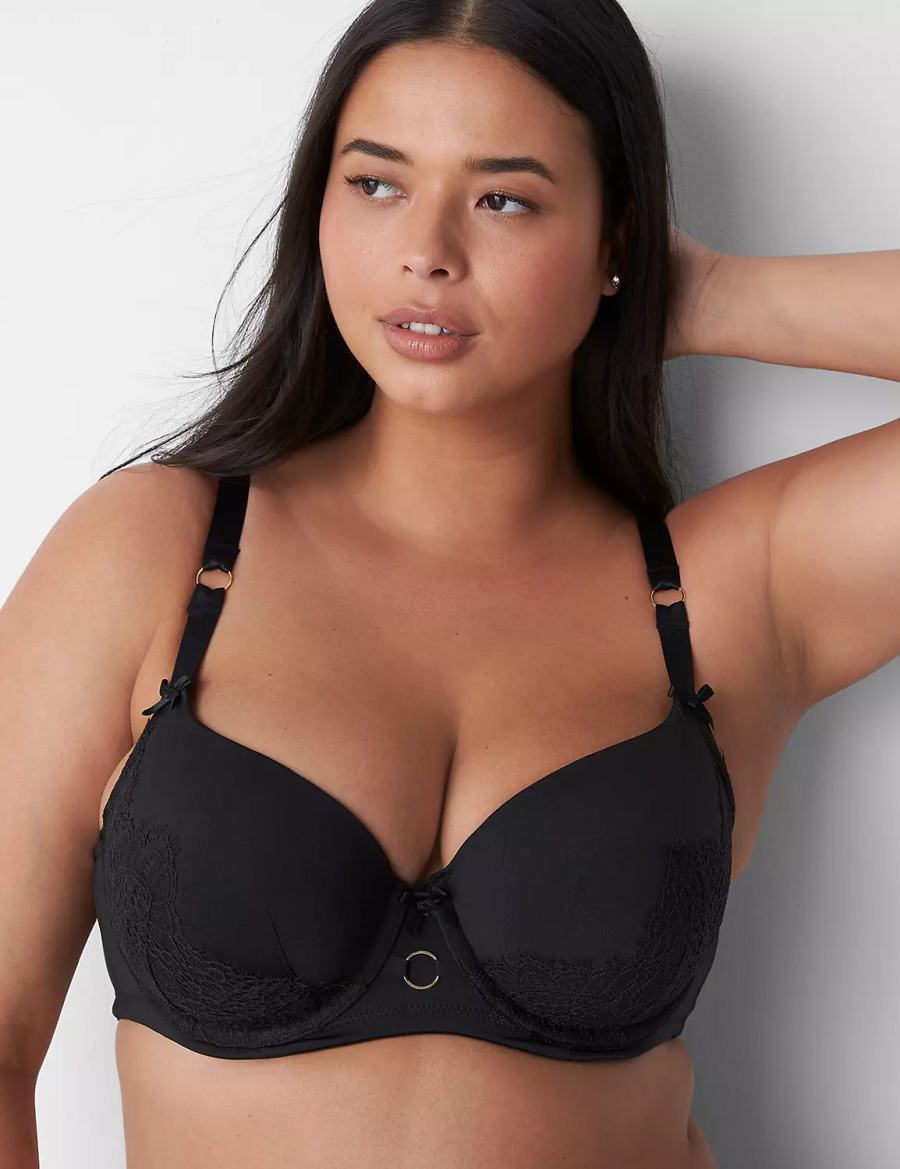 Σουτιέν Μπαλκονέτ γυναικεια Lane Bryant Boost μαυρα | KSK7459XQ