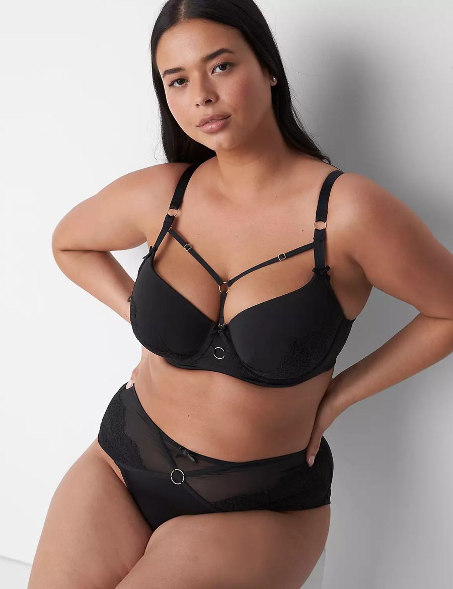 Σουτιέν Μπαλκονέτ γυναικεια Lane Bryant Boost μαυρα | KSK7459XQ