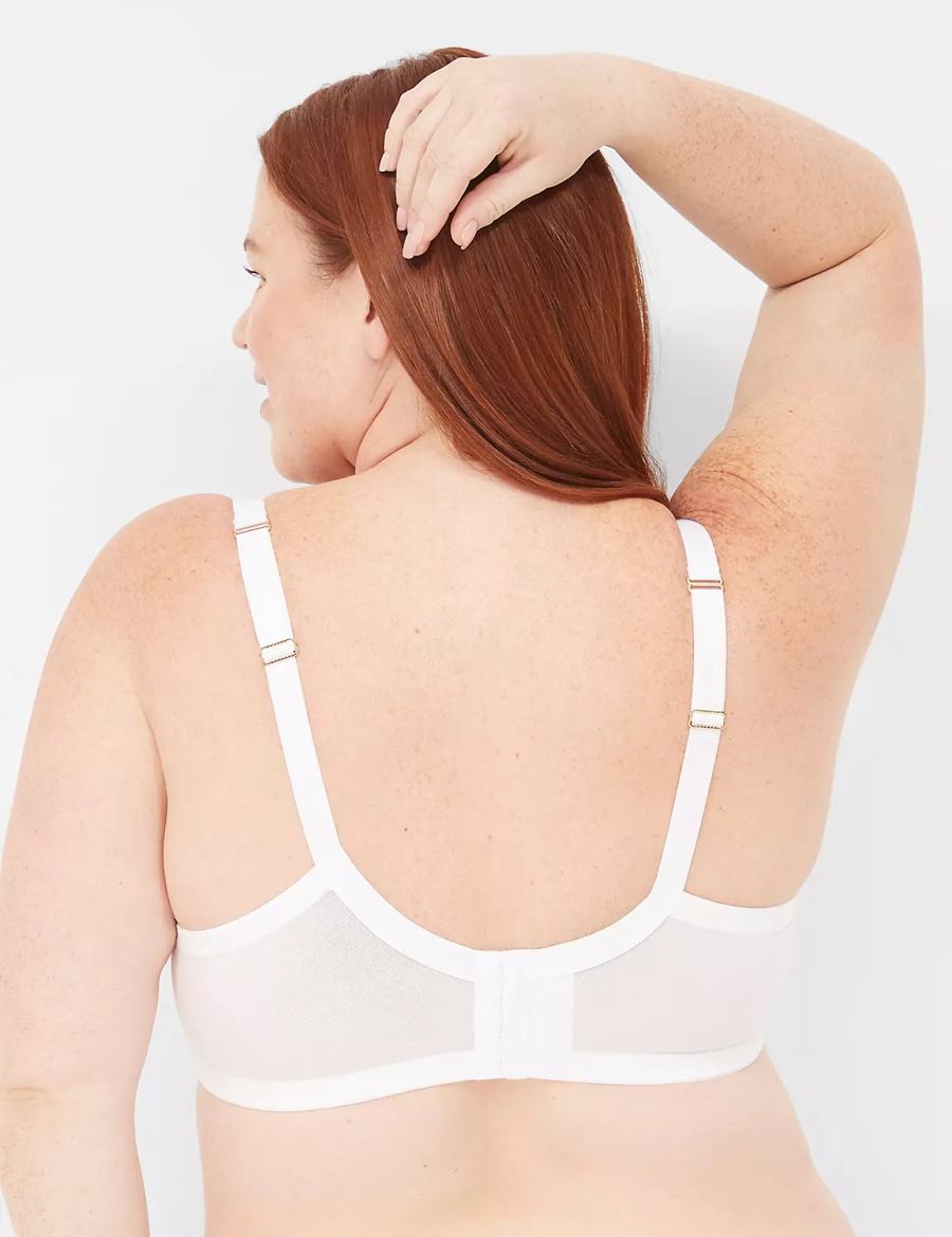 Σουτιέν Μπαλκονέτ γυναικεια Lane Bryant Bow-Front Sheer Unlined ασπρα | XWN6092NS