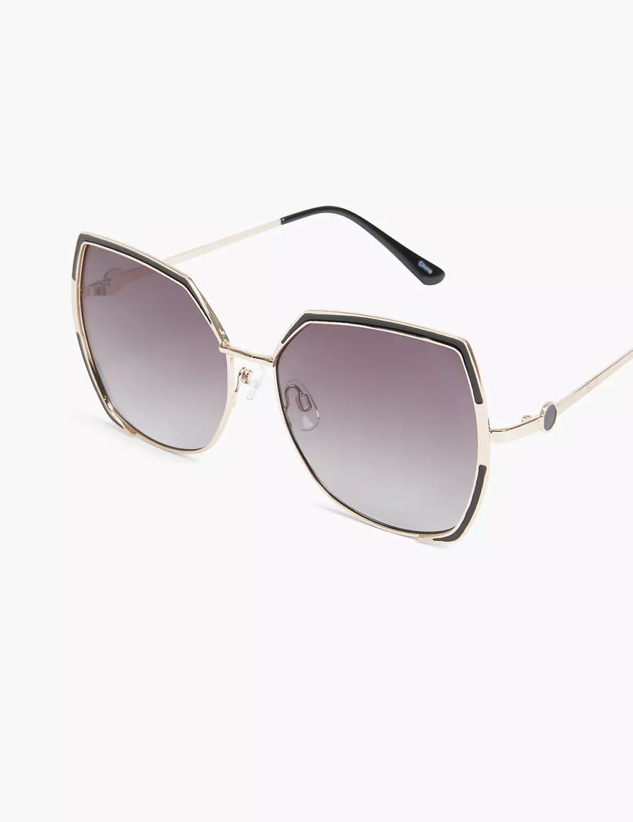 Γυαλια Ηλιου γυναικεια Lane Bryant Butterfly Aviator μαυρα | GRS9943RF