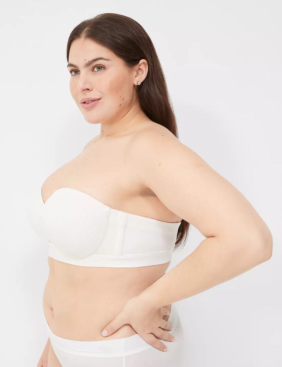 Στράπλες Σουτιέν γυναικεια Lane Bryant Comfort Bliss Lightly Lined Multi-Way With Lace ασπρα | RXM6682OB