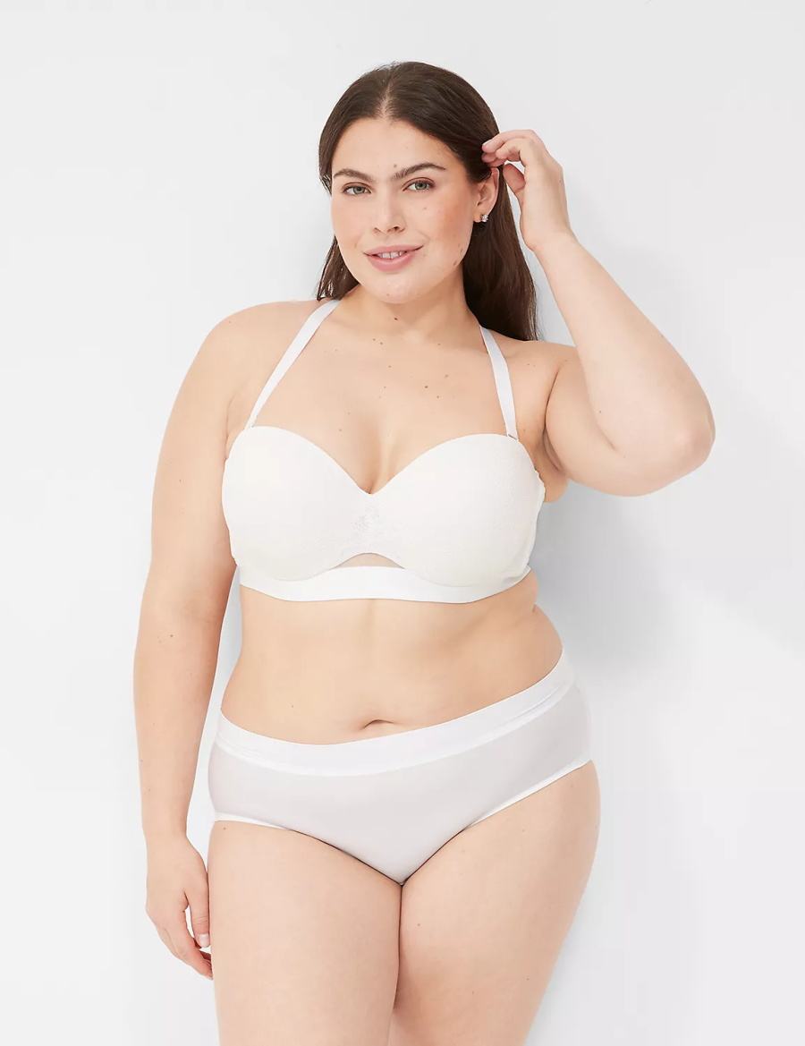 Στράπλες Σουτιέν γυναικεια Lane Bryant Comfort Bliss Lightly Lined Multi-Way With Lace ασπρα | RXM6682OB