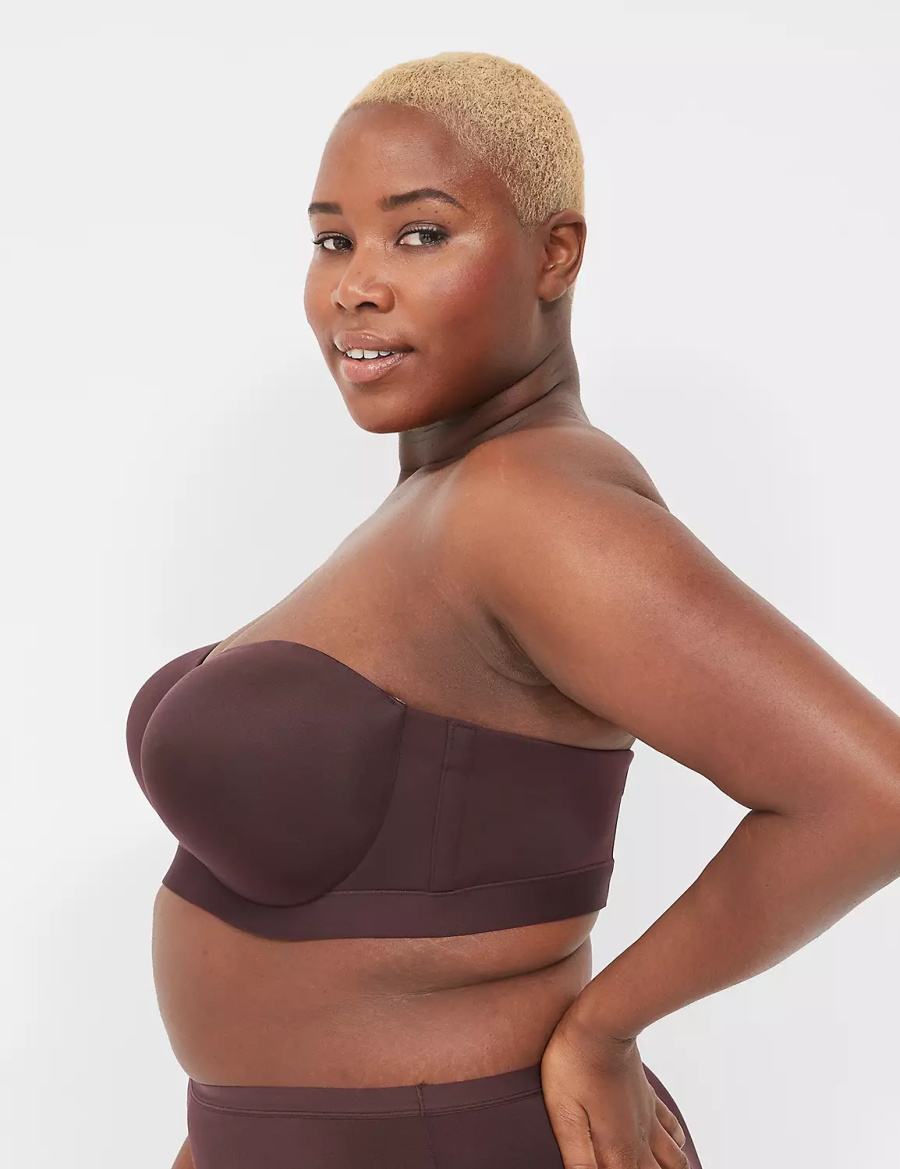 Στράπλες Σουτιέν γυναικεια Lane Bryant Comfort Bliss Lightly Lined Multi-Way σοκολάτα μωβ | CRH4454QY