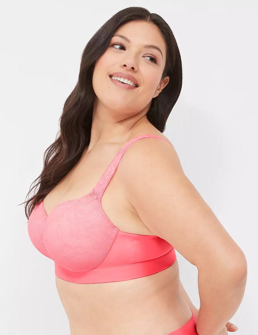 Σουτιέν Μπαλκονέτ γυναικεια Lane Bryant Comfort Bliss Lightly Lined ροζ | NTL8338VW