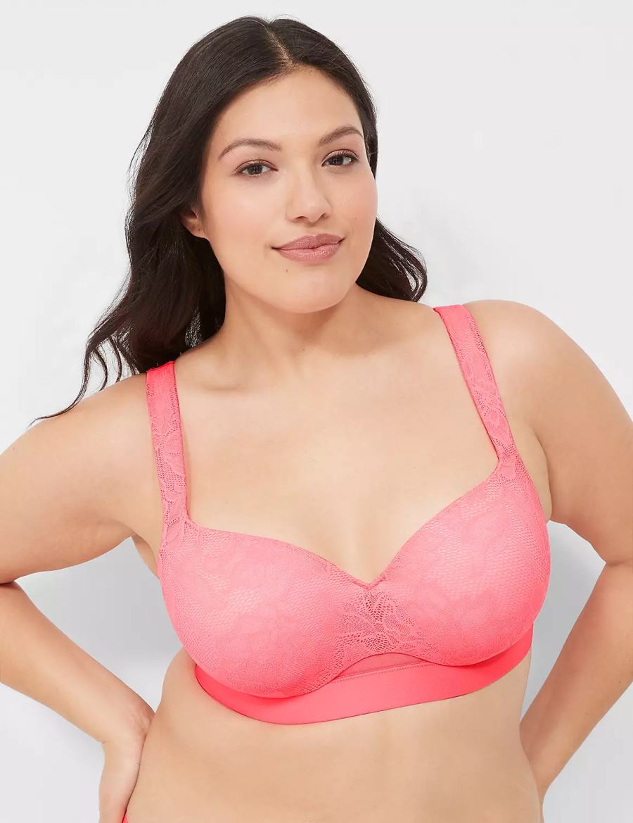 Σουτιέν Μπαλκονέτ γυναικεια Lane Bryant Comfort Bliss Lightly Lined ροζ | NTL8338VW