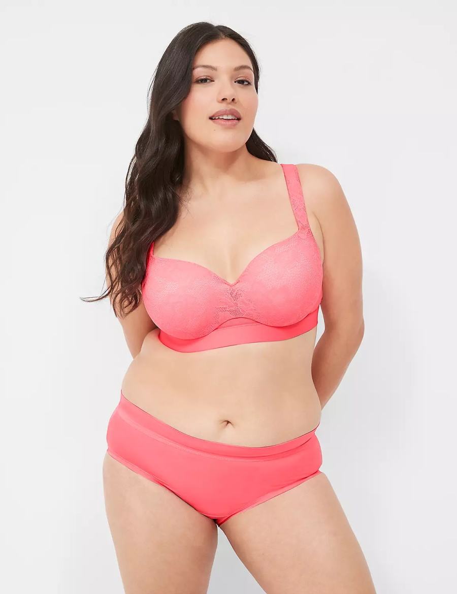 Σουτιέν Μπαλκονέτ γυναικεια Lane Bryant Comfort Bliss Lightly Lined ροζ | NTL8338VW