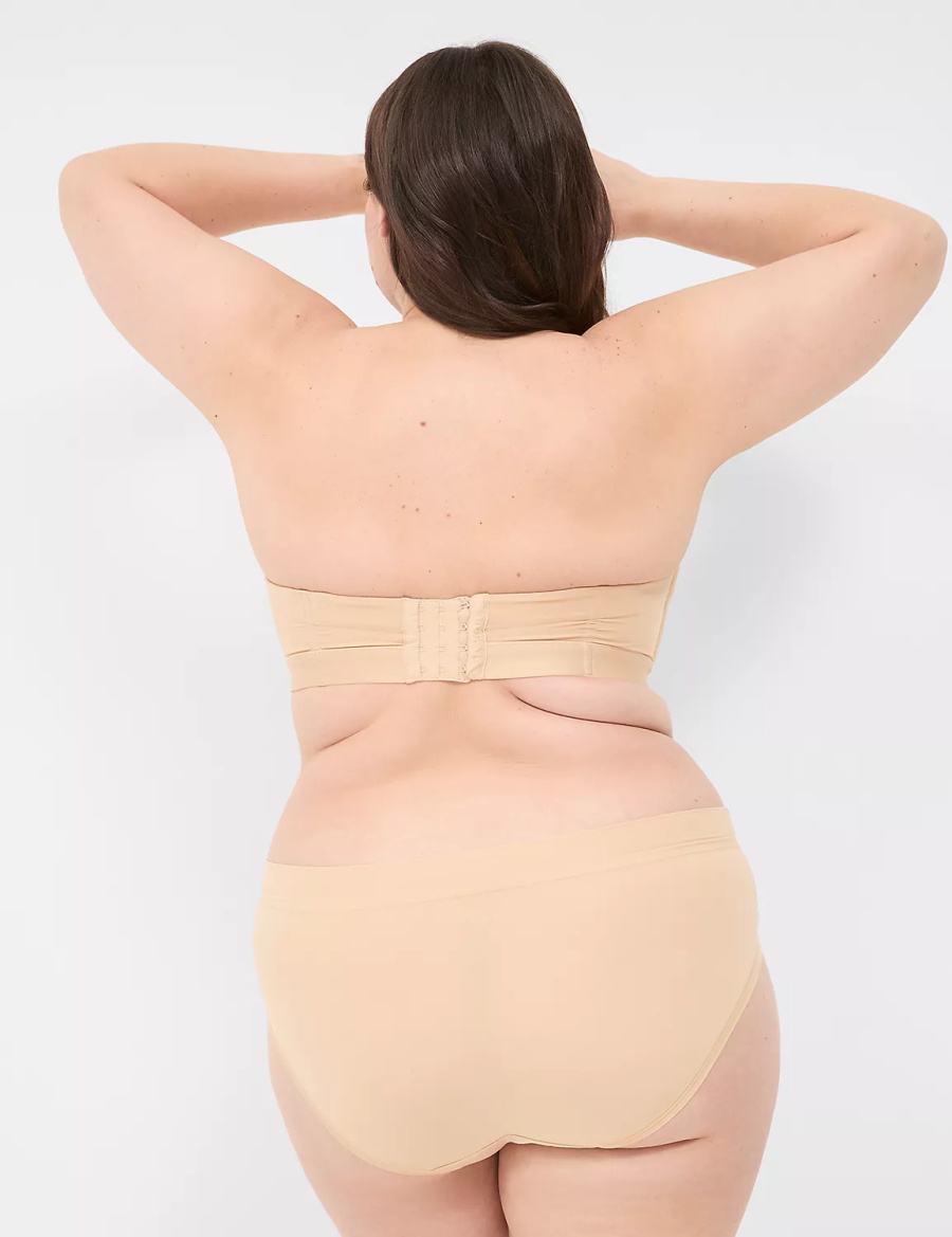 Στράπλες Σουτιέν γυναικεια Lane Bryant Comfort Bliss Plunge Multi-Way Μπεζ | VGX2366CV