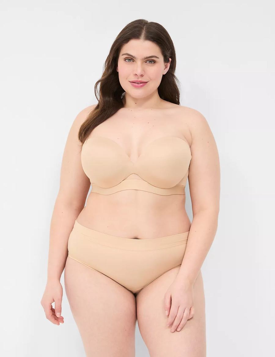 Στράπλες Σουτιέν γυναικεια Lane Bryant Comfort Bliss Plunge Multi-Way Μπεζ | VGX2366CV