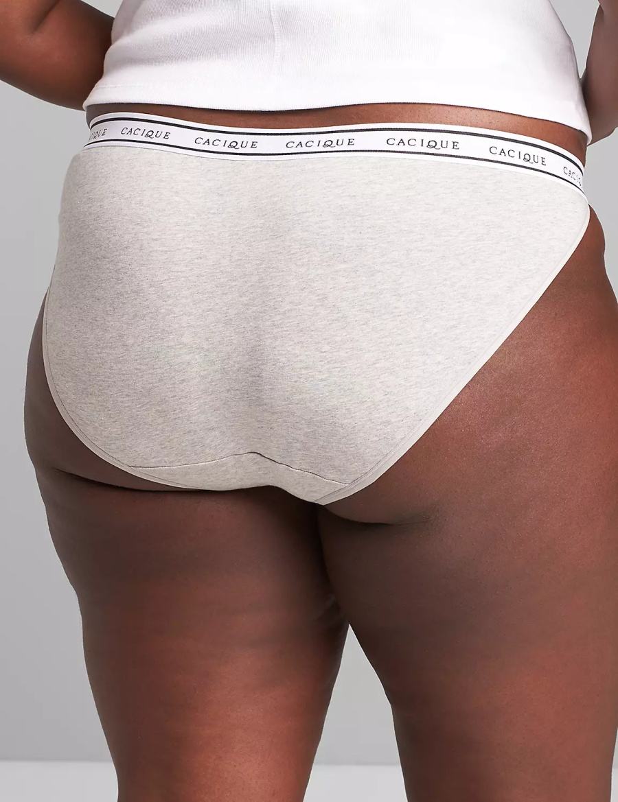 Μπικίνι Κιλότ γυναικεια Lane Bryant Cotton String with Wide Waistband γκρι | DSF9640OP