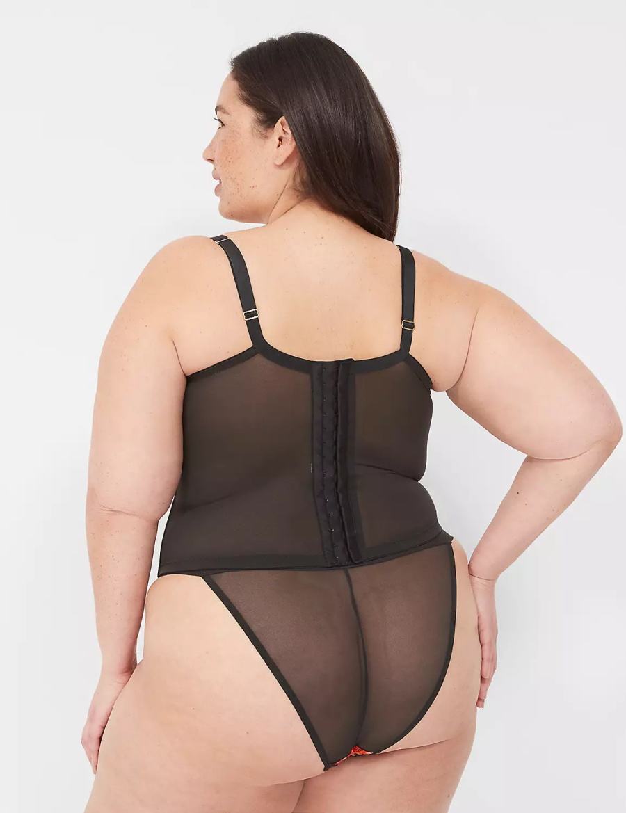 Βραζιλιάνικο Κιλότο γυναικεια Lane Bryant Digital Print Lace μαυρα | BWP982LE