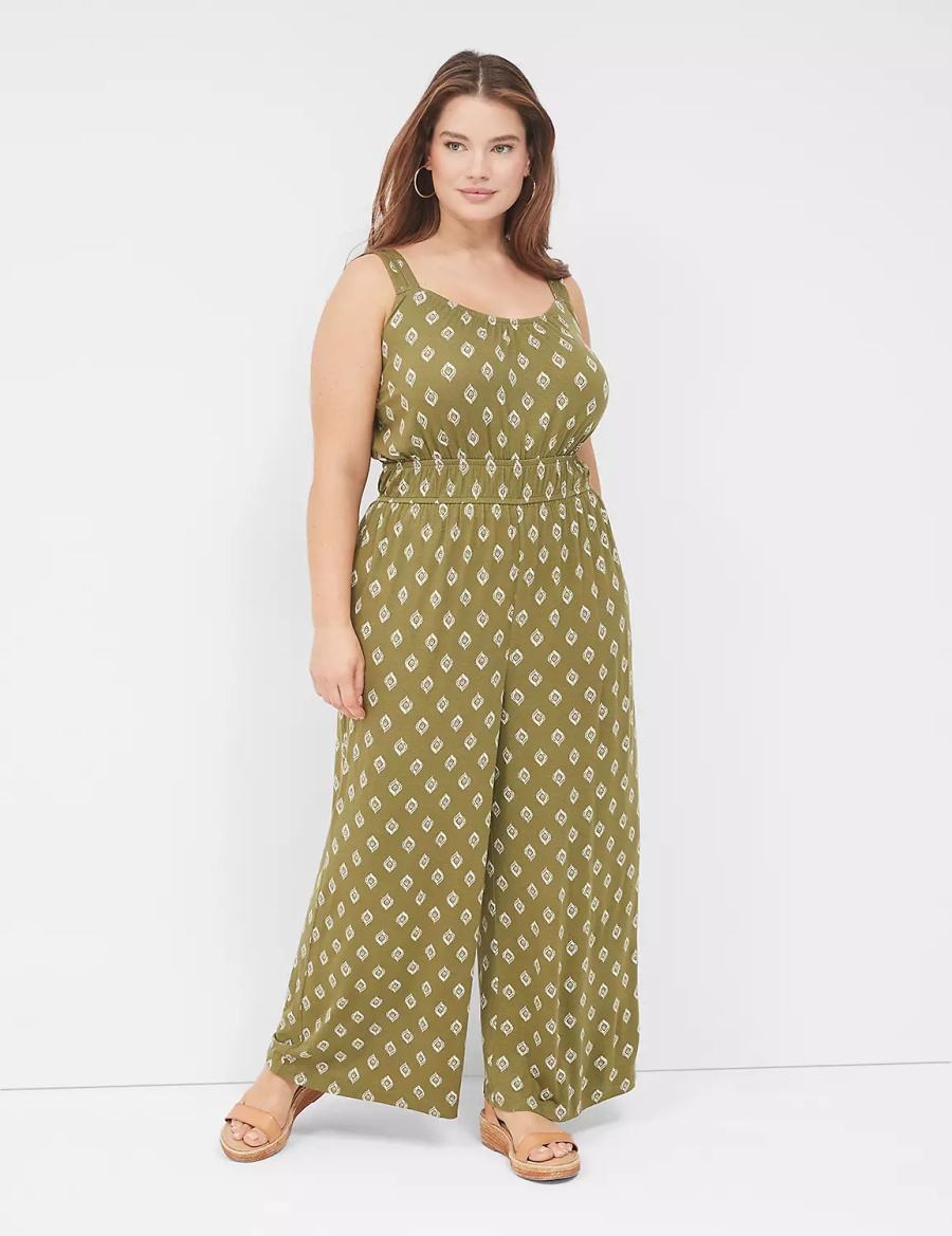 Ολοσωμη Φορμα γυναικεια Lane Bryant Double Elastic-Waist Tank πρασινο | JGK7541ZG