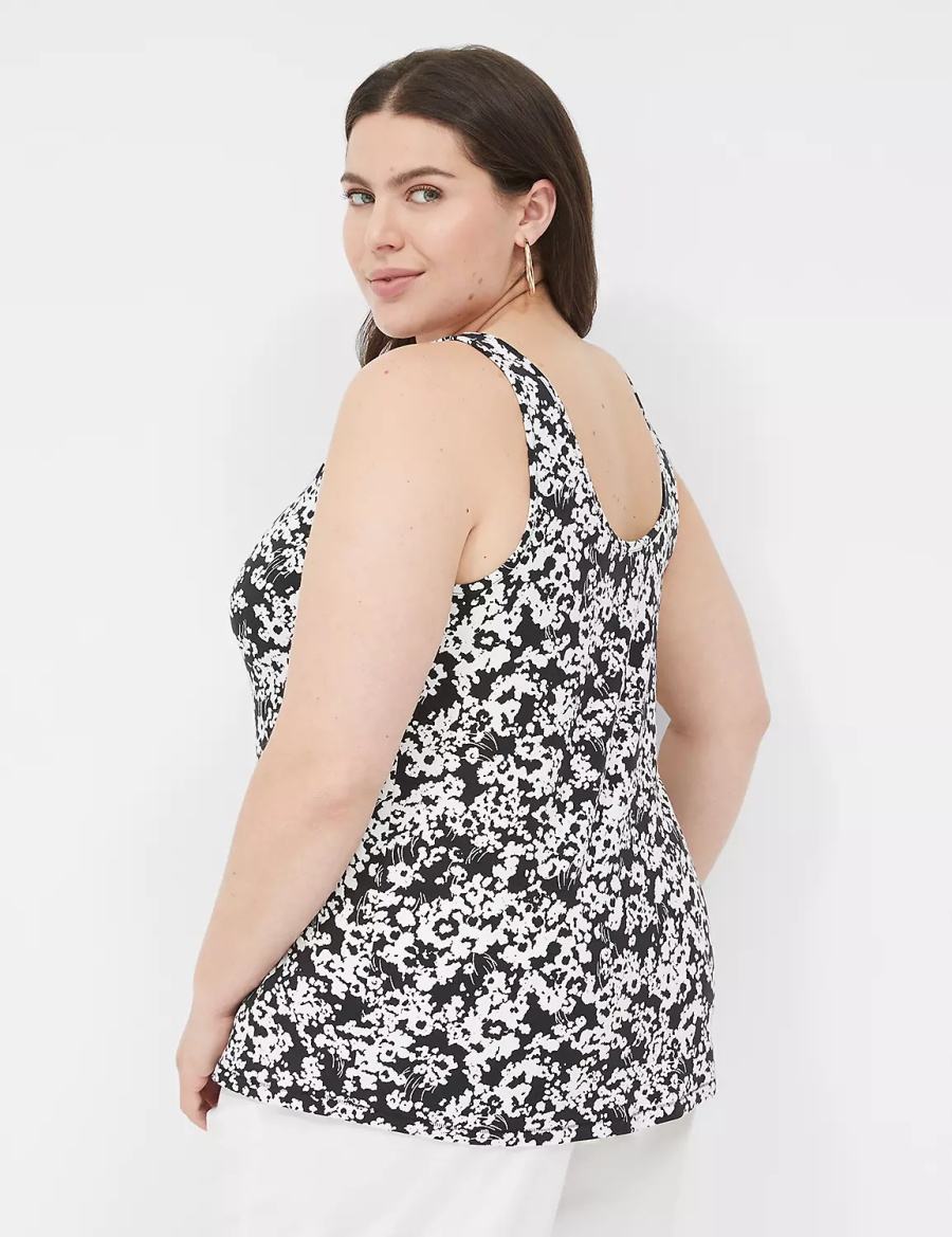 Μπλουζακια Αμανικα γυναικεια Lane Bryant Double Scoop μαυρα | QBF9198JM