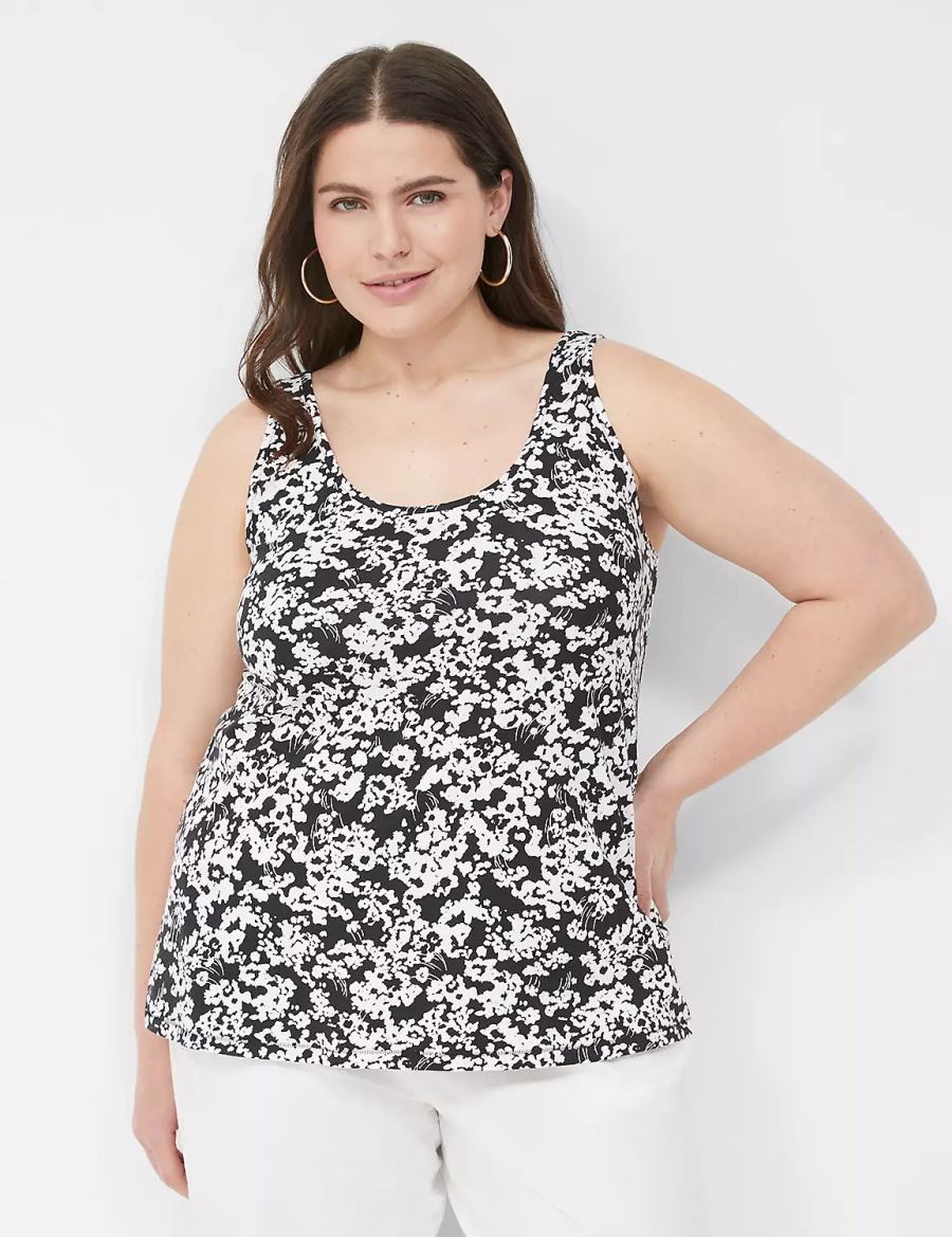 Μπλουζακια Αμανικα γυναικεια Lane Bryant Double Scoop μαυρα | QBF9198JM