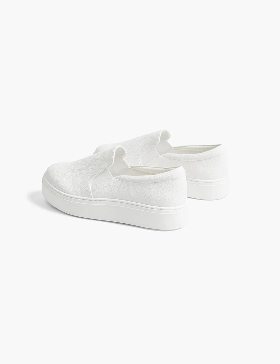 Αθλητικα Παπουτσια γυναικεια Lane Bryant Dream Cloud Slip-On Faux-Leather Platform ασπρα | DPF2899BT