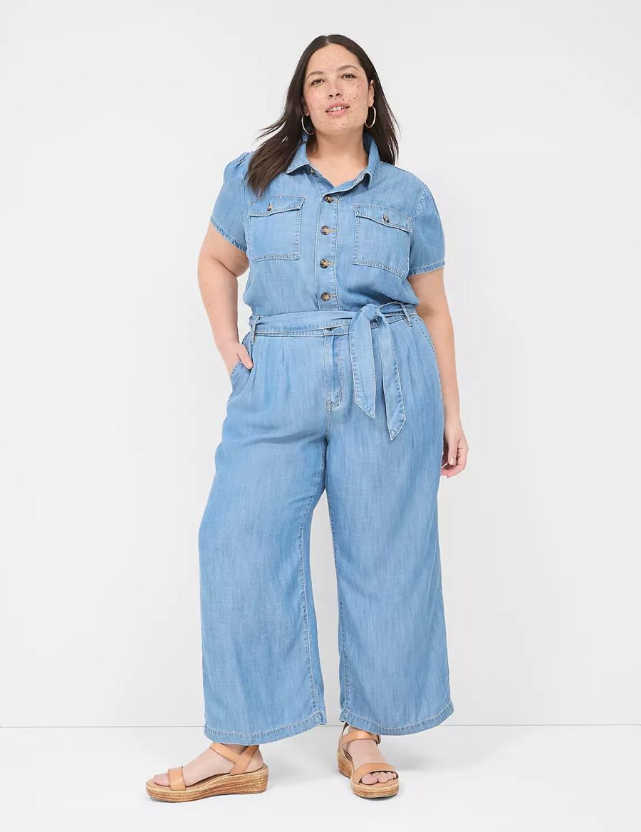 Ολοσωμη Φορμα γυναικεια Lane Bryant Fluid Denim ανοιχτο μπλε | BWF2552BM