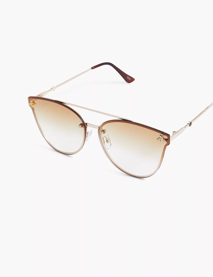 Γυαλια Ηλιου γυναικεια Lane Bryant Goldtone Bee Aviator χρυσο χρωμα | DXZ8430QG