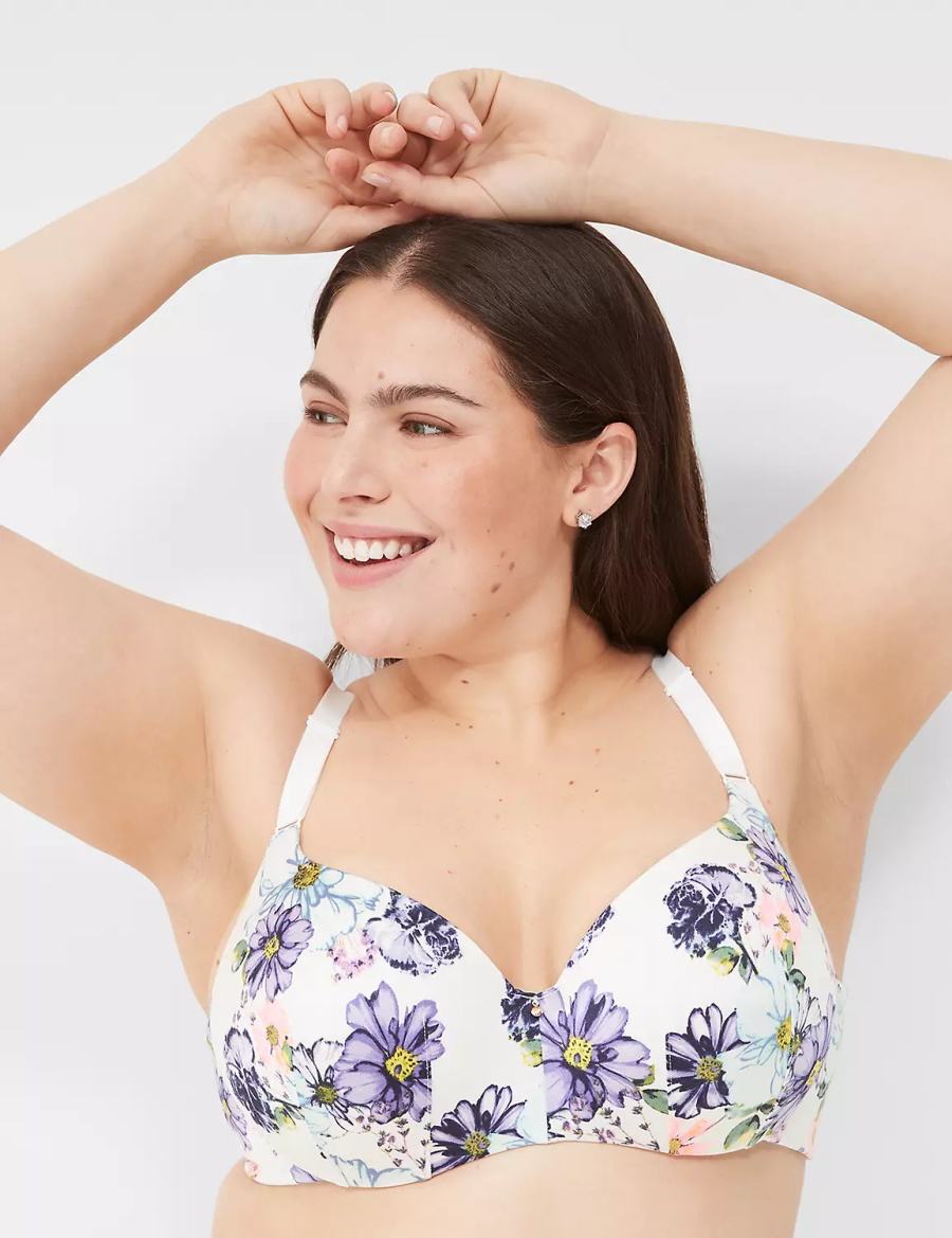 Σουτιέν Μπαλκονέτ γυναικεια Lane Bryant Invisible Backsmoother Lightly Lined ασπρα | ZWB7384QJ