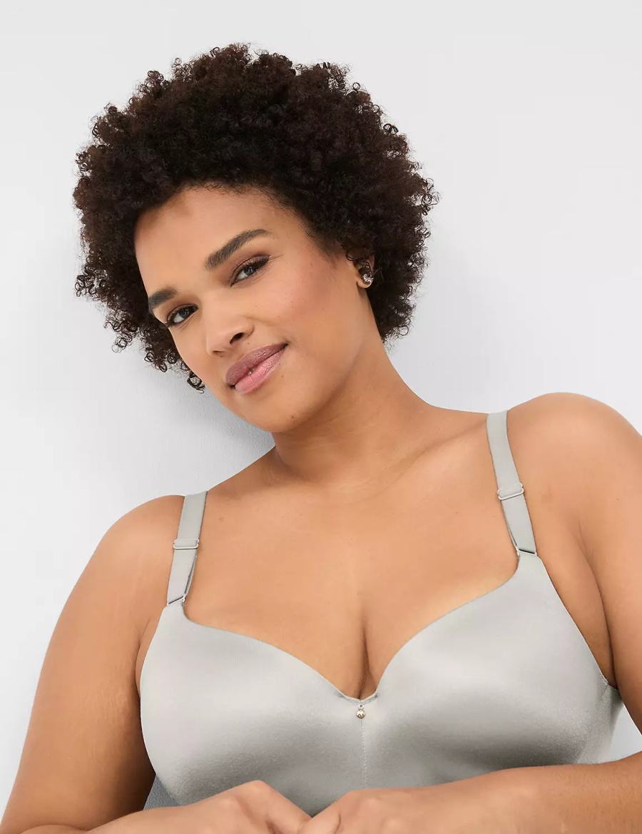 Σουτιέν Μπαλκονέτ γυναικεια Lane Bryant Invisible Backsmoother Lightly Lined ασημι | RWI134LE