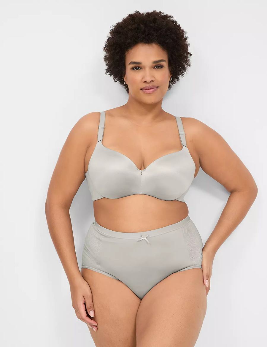 Σουτιέν Μπαλκονέτ γυναικεια Lane Bryant Invisible Backsmoother Lightly Lined ασημι | RWI134LE