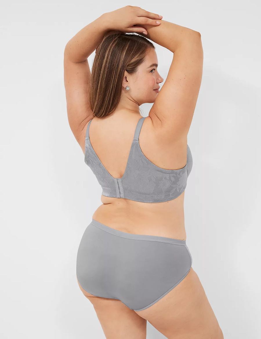 Σουτιέν Μπαλκονέτ γυναικεια Lane Bryant Invisible Lace Backsmoother Lightly Lined γκρι | YQY831DZ