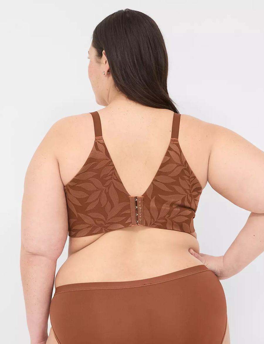 Σουτιέν Μπαλκονέτ γυναικεια Lane Bryant Invisible Lace Backsmoother Lightly Lined σοκολάτα | CEI5179BO