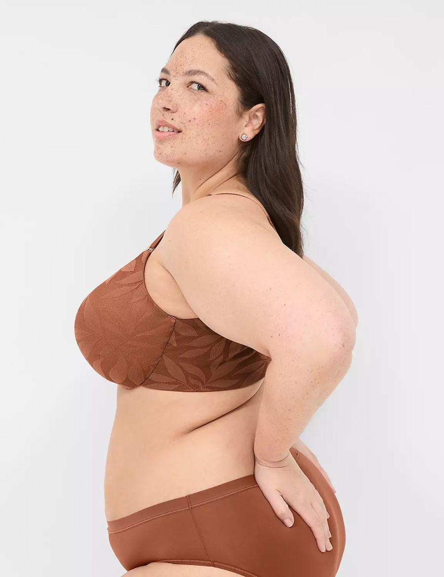 Σουτιέν Μπαλκονέτ γυναικεια Lane Bryant Invisible Lace Backsmoother Lightly Lined σοκολάτα | CEI5179BO