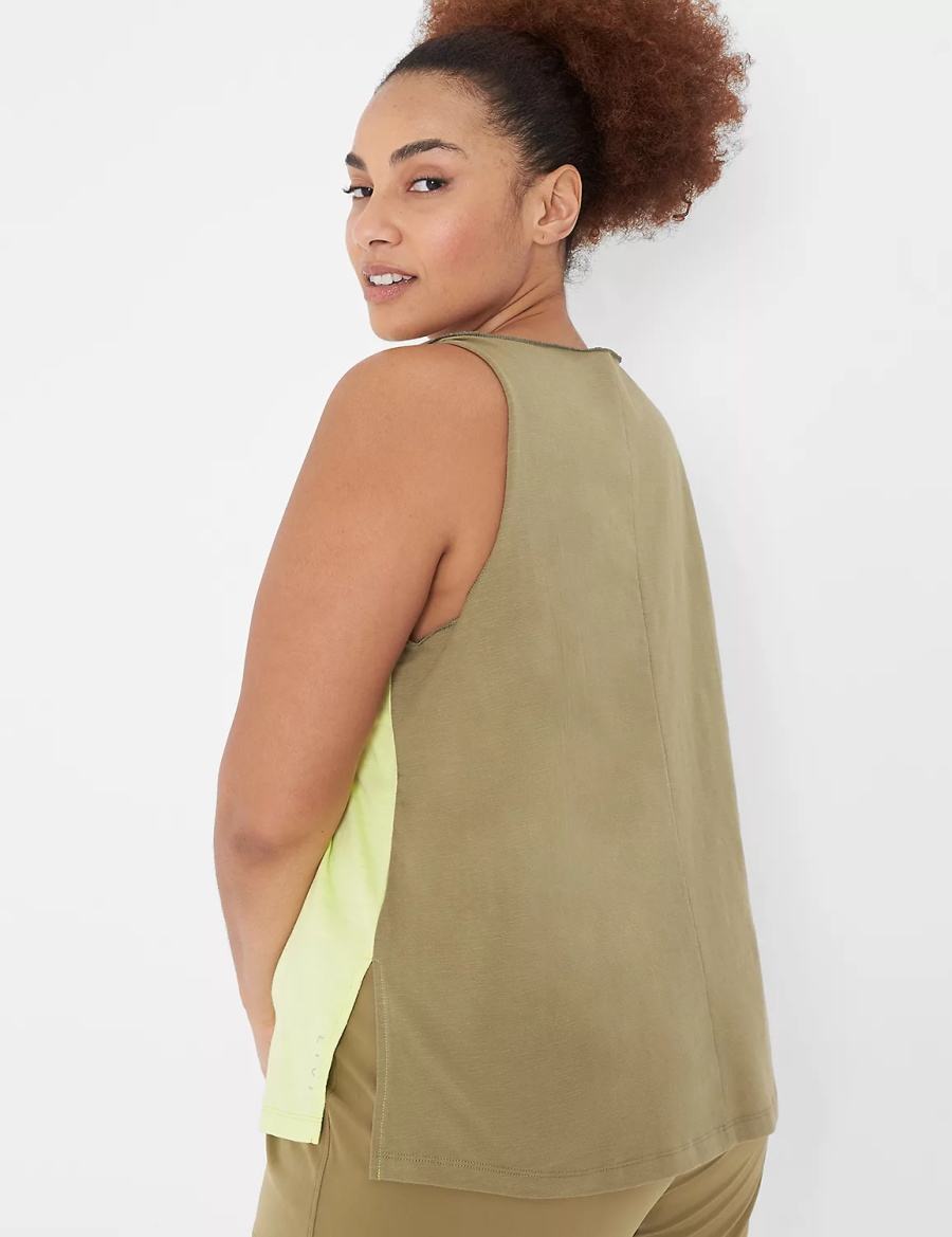 Μπλουζακια Αμανικα γυναικεια Lane Bryant LIVI Boatneck Twist-Shoulder ανοιχτο πρασινο | DFL7497TY