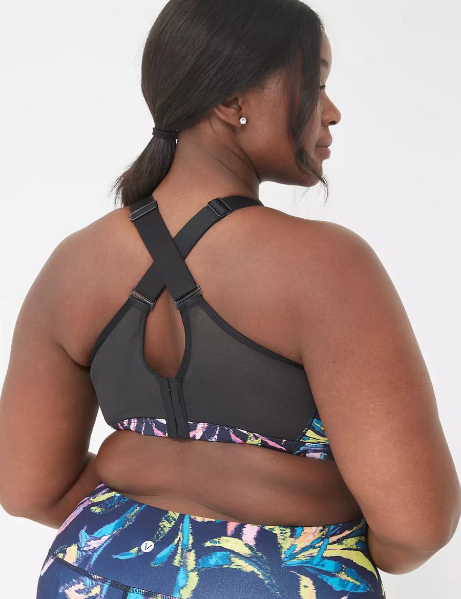 Αθλητικο Σουτιεν γυναικεια Lane Bryant LIVI High-Impact Wicking Underwire σκουρο μπλε Πολύχρωμο | GQW1244LJ