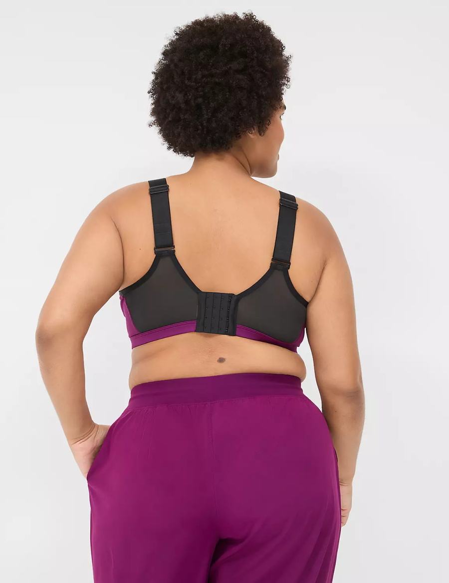 Αθλητικο Σουτιεν γυναικεια Lane Bryant LIVI High-Impact Wicking Underwire σκούρο μωβ | GKR1484NG