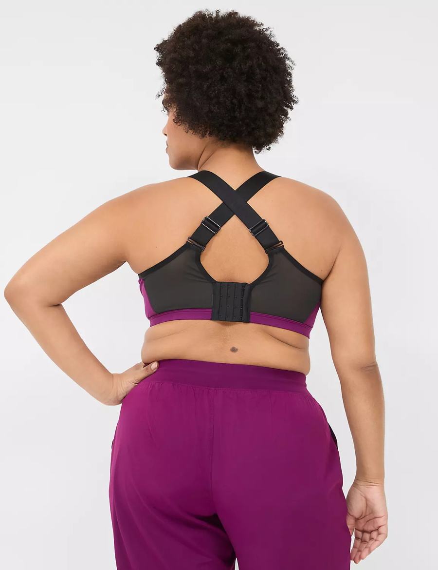 Αθλητικο Σουτιεν γυναικεια Lane Bryant LIVI High-Impact Wicking Underwire σκούρο μωβ | GKR1484NG