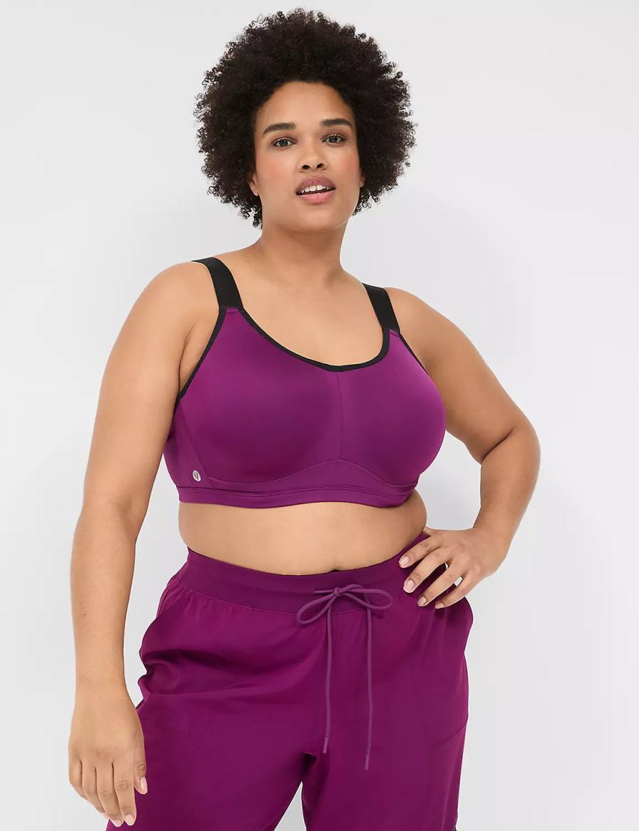 Αθλητικο Σουτιεν γυναικεια Lane Bryant LIVI High-Impact Wicking Underwire σκούρο μωβ | GKR1484NG