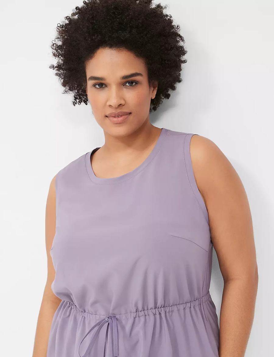 καθημερινο φορεμα γυναικεια Lane Bryant LIVI Stretch Woven Drawstring μωβ Ελιά | RWY4979ZO