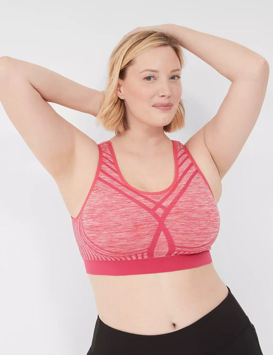 Αθλητικο Σουτιεν γυναικεια Lane Bryant LIVI Wireless Medium-Impact Seamless ροζ | ESY4272GJ