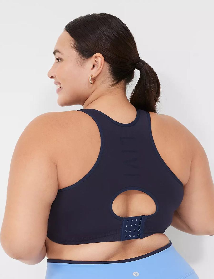 Αθλητικο Σουτιεν γυναικεια Lane Bryant LIVI Wireless Medium-Impact Seamless μπλε | QWL8670ZI