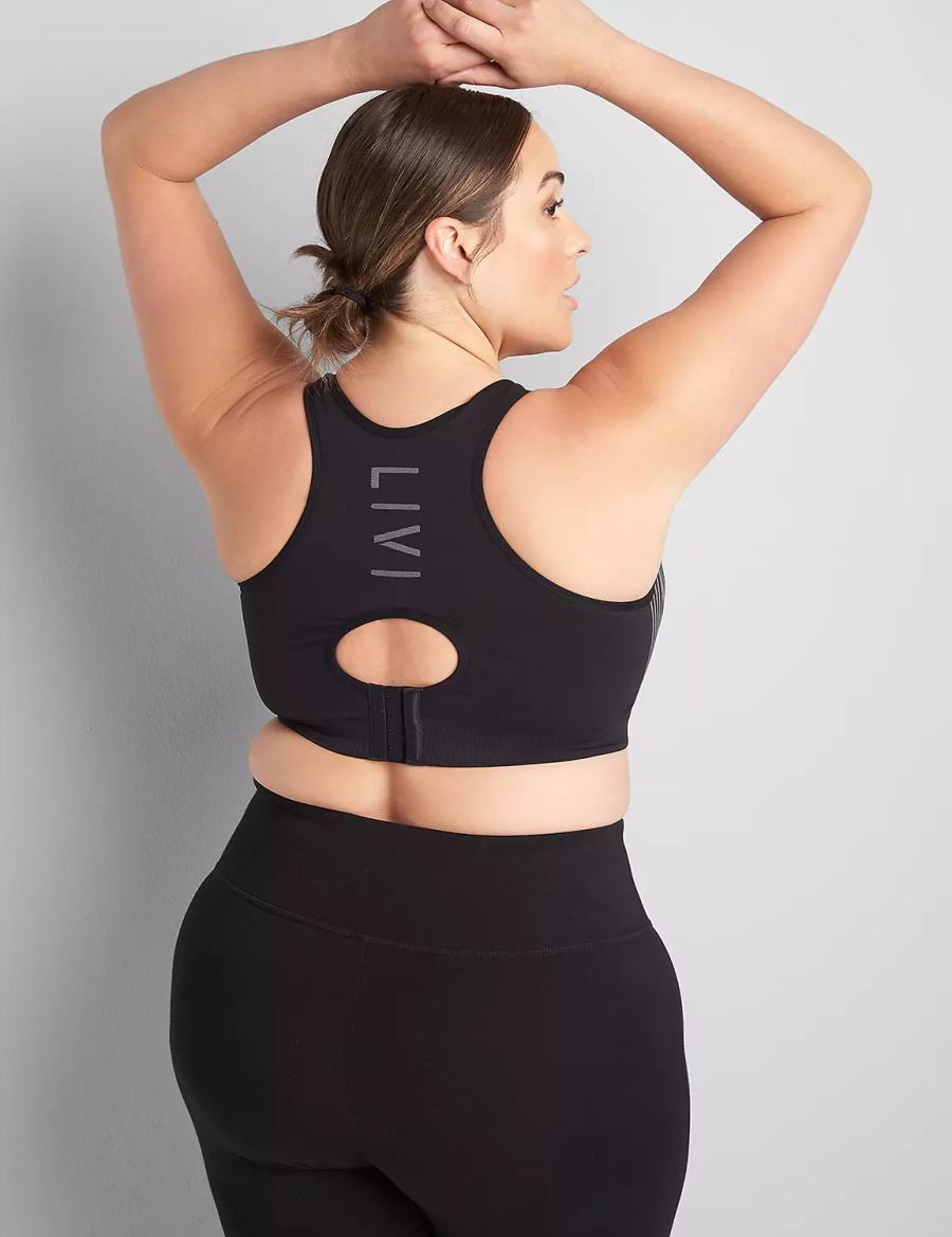 Αθλητικο Σουτιεν γυναικεια Lane Bryant LIVI Wireless Medium-Impact Seamless μαυρα | GAX8842BW