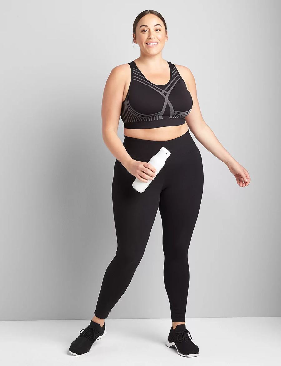 Αθλητικο Σουτιεν γυναικεια Lane Bryant LIVI Wireless Medium-Impact Seamless μαυρα | GAX8842BW