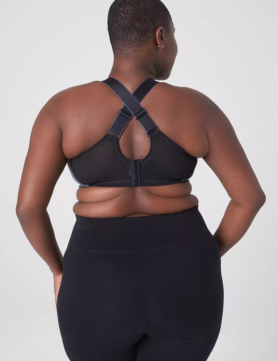 Αθλητικο Σουτιεν γυναικεια Lane Bryant LIVI Wireless Medium-Impact Wicking γκρι μαυρα | VIK5463XV