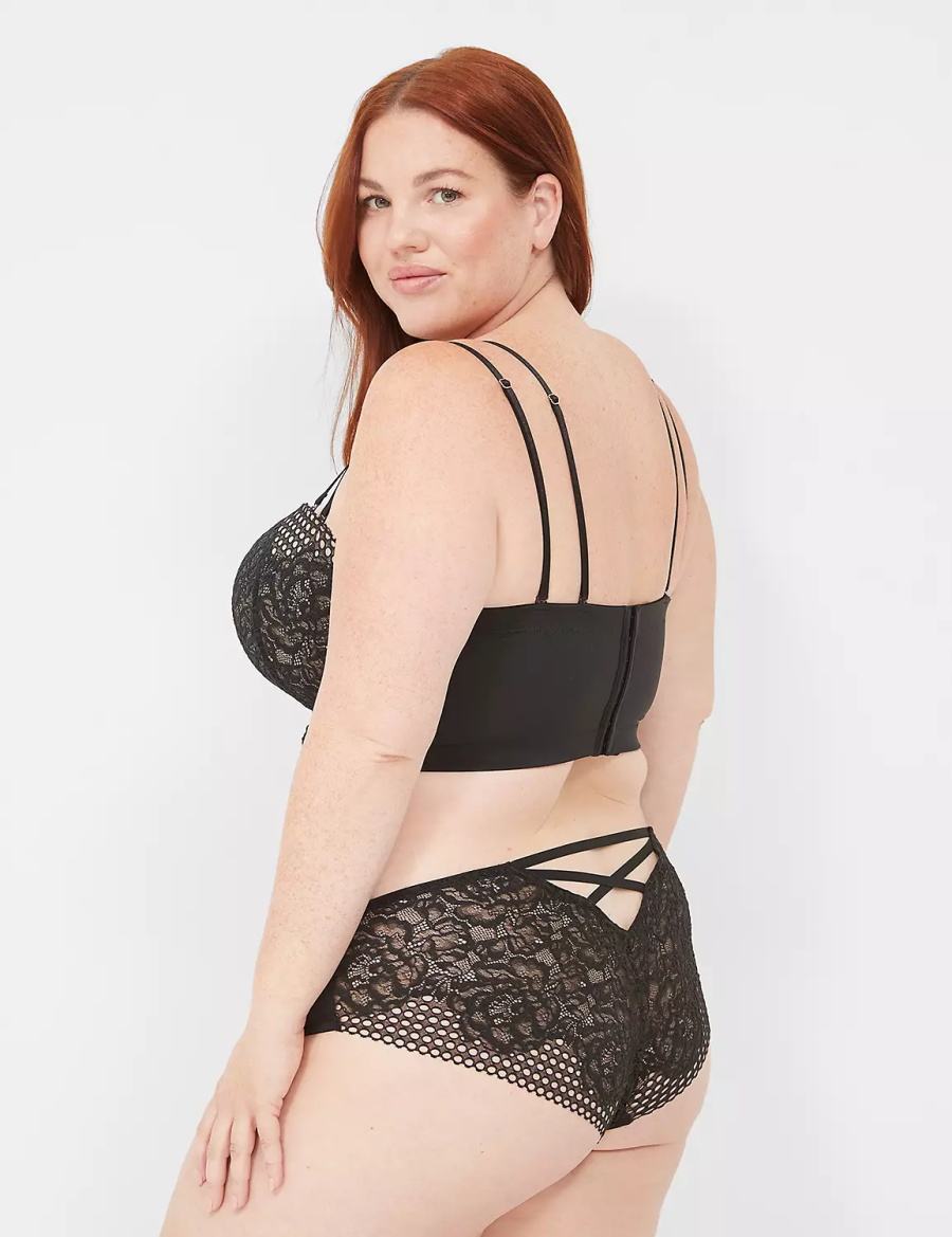 Αναιδή Κιλότα γυναικεια Lane Bryant Lace-Back μαυρα | ATD9090MV