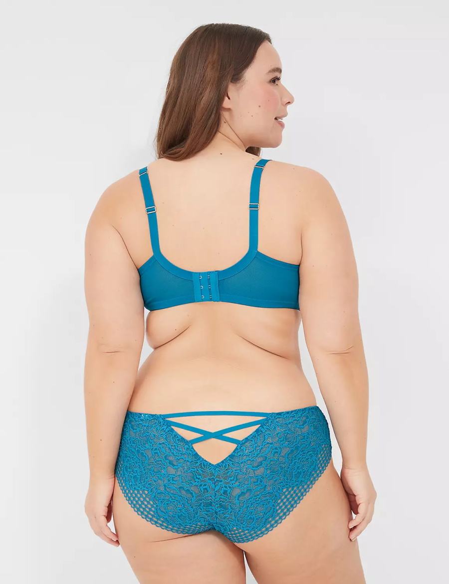 Αναιδή Κιλότα γυναικεια Lane Bryant Lace-Back μπλε | XQB875UJ