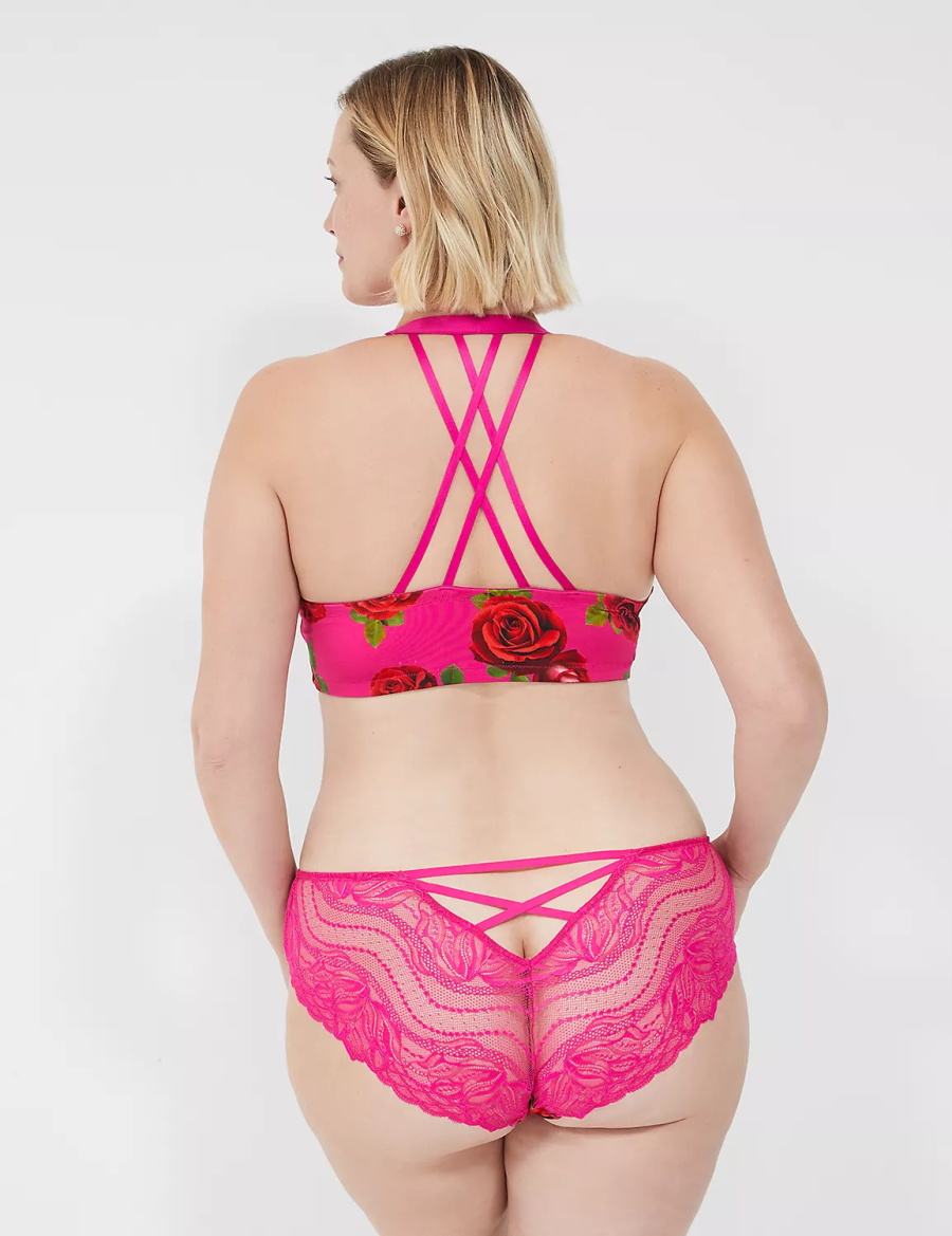 Αναιδή Κιλότα γυναικεια Lane Bryant Lace-Back ροζ φουξια | EOF5735NN