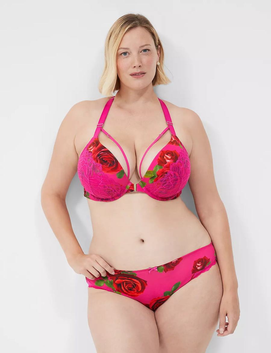 Μπικίνι Κιλότ γυναικεια Lane Bryant Lace-Trim ροζ φουξια | OEZ8887WD