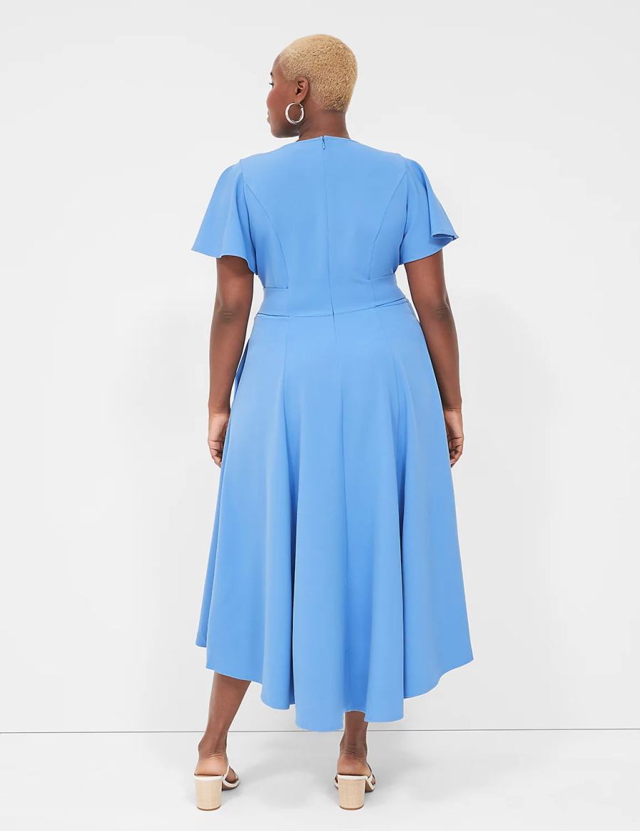 Μίντι Φόρεμα γυναικεια Lane Bryant Lena V-Neck High-Low μπλε | XZO6233DO