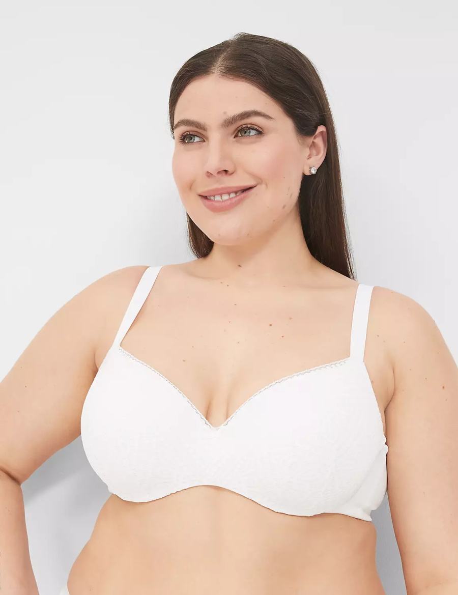 Σουτιέν Μπαλκονέτ γυναικεια Lane Bryant Lightly Lined With Lace ασπρα | IVD213JJ