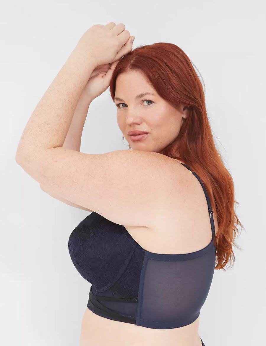 Σουτιέν Μπαλκονέτ γυναικεια Lane Bryant Longline Boost μπλε | FJF7327AT