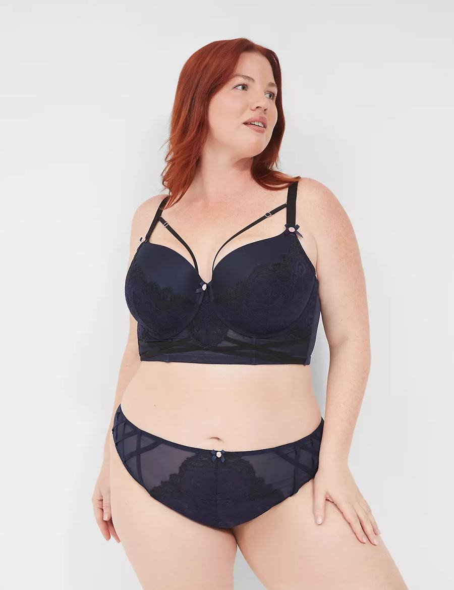 Σουτιέν Μπαλκονέτ γυναικεια Lane Bryant Longline Boost μπλε | FJF7327AT