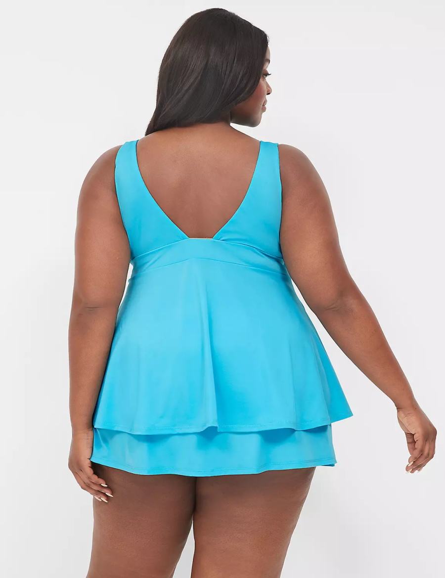 Μπικινι Τοπ γυναικεια Lane Bryant No-Wire Swing Tankini μπλε | UQY8920EI