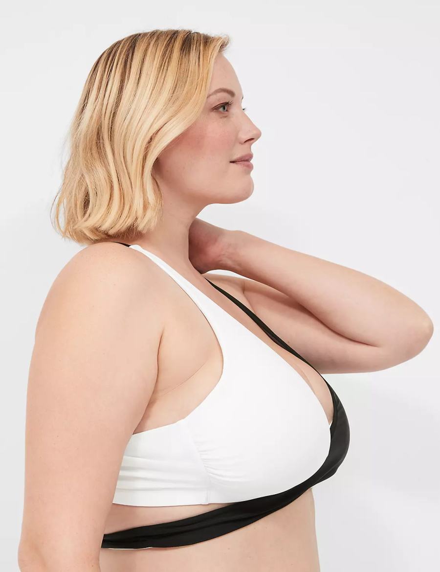 Μπικινι Τοπ γυναικεια Lane Bryant No-Wire Tie-Back μαυρα | ERM224CN