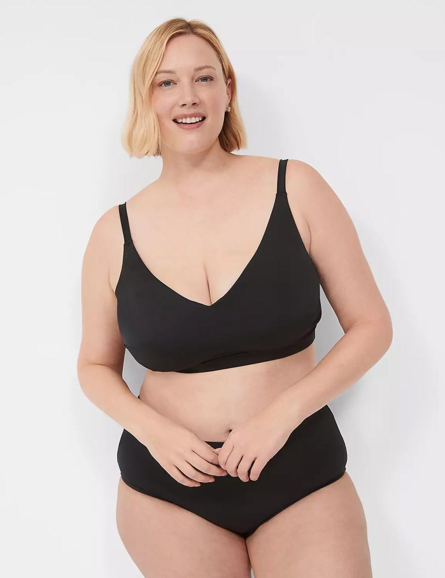 Μπικινι Τοπ γυναικεια Lane Bryant No-Wire μαυρα | TDV8551YE