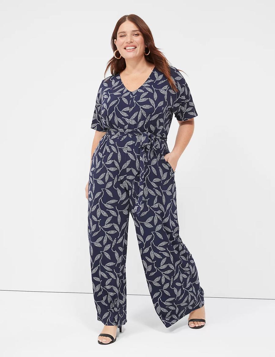 Ολοσωμη Φορμα γυναικεια Lane Bryant Perfect Kimono Sleeve V-Neck Jersey σκούρο μπλε | ZQV6897TD