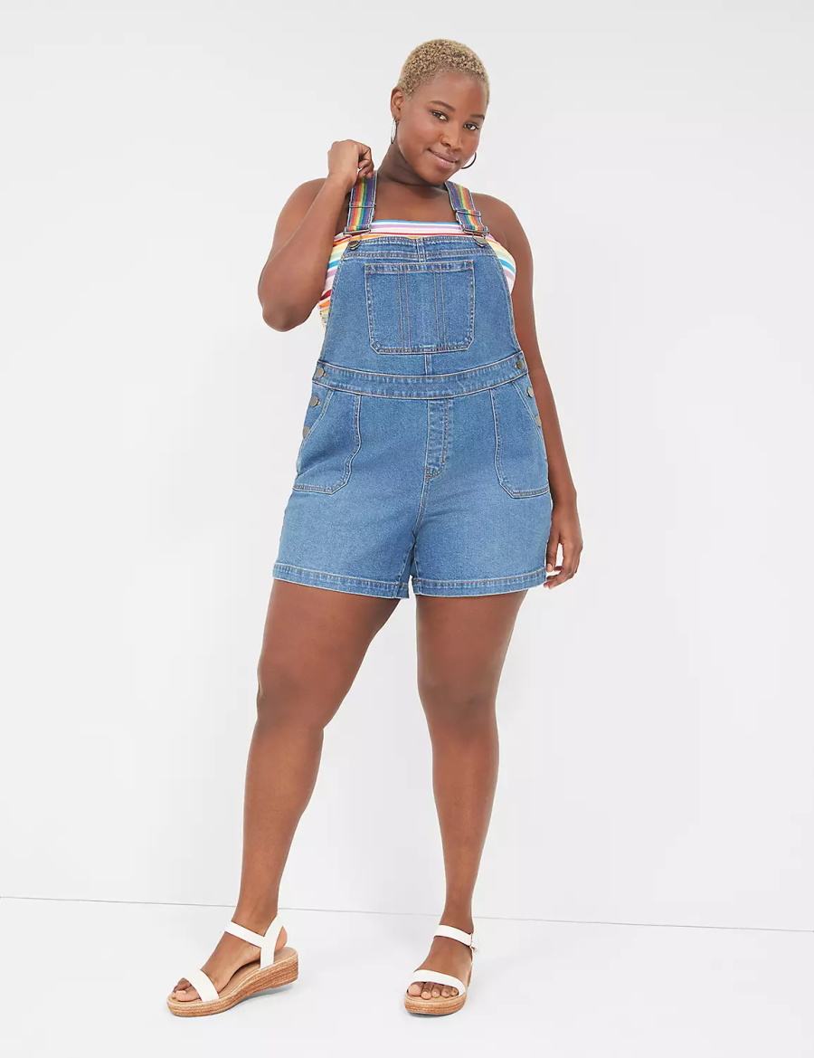 Ολοσωμη Φορμα γυναικεια Lane Bryant Pride Boyfriend Denim μπλε | RBJ6689MZ